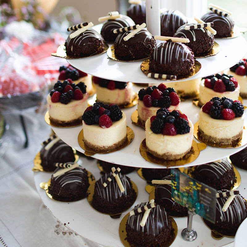 Berry Cheesecakes & Chocolate Hazelnut Domes