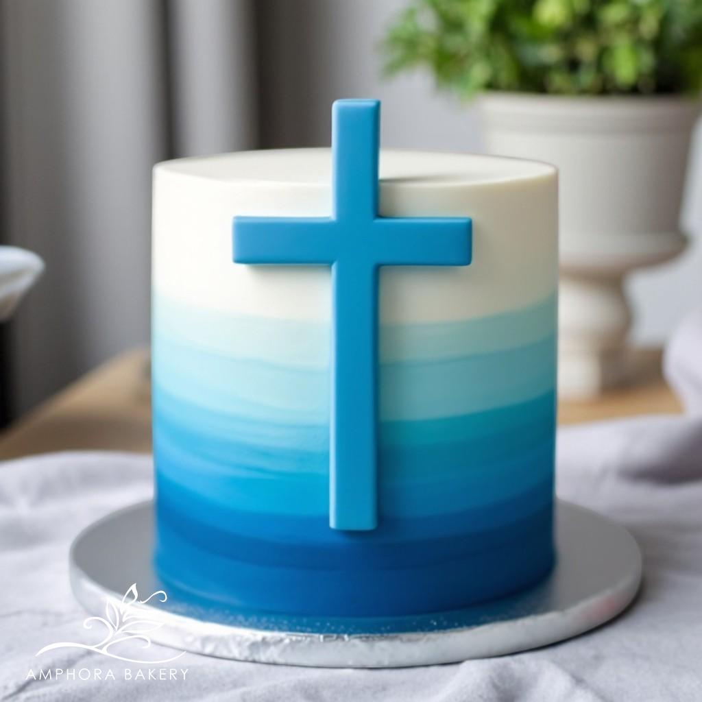 R-28 OMBRE BLUE CROSS — Amphora Bakery
